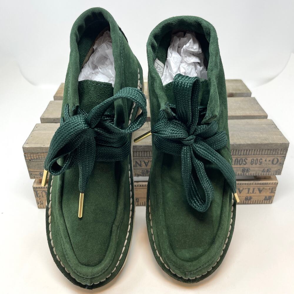 Free People Ashton Suede Moccasin Ankle Boots In Green Size 6.5 New - Picture 7 of 12